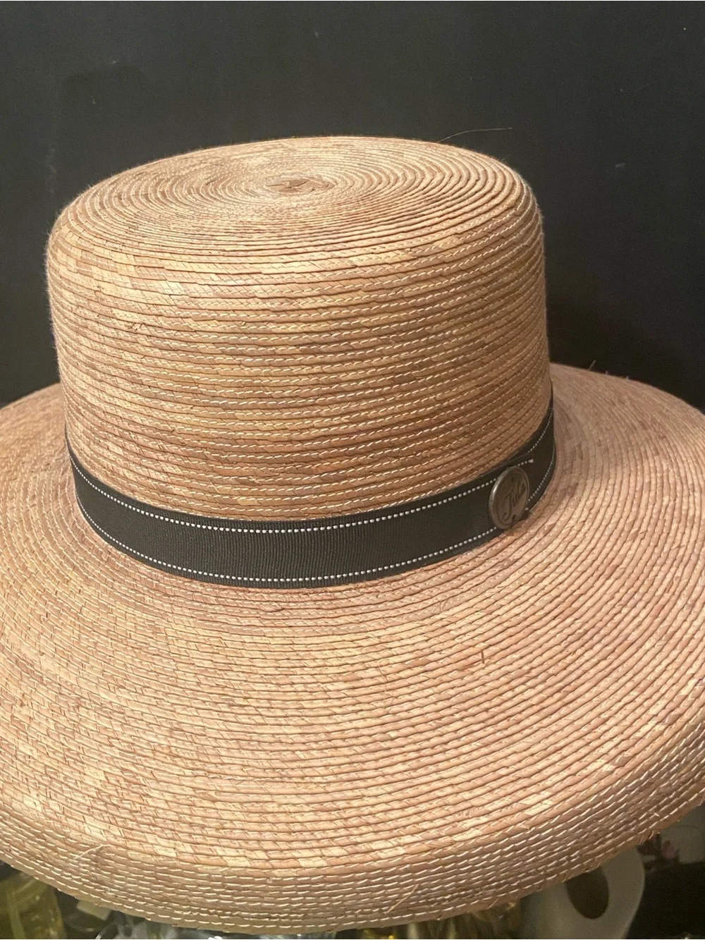 Tula Of Austin Texas Straw Wide Brim Hat Sun  Tan Woven Made in Mexico OS